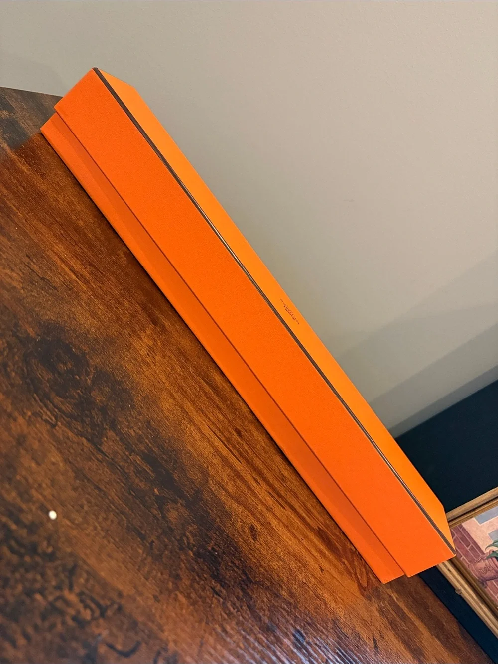 Hermès Orange Signature Box Gift Box Long Slim Paper Roll